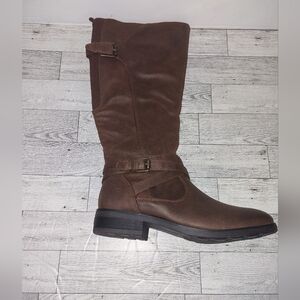 BareTraps Alysha Leather Closed Toe Knee High Brown Boots - Women's 6 M